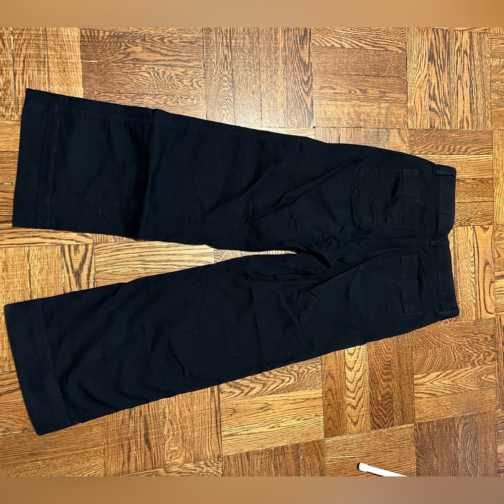 High rise, wide leg cropped pants